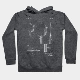 Table Tennis Patent - Tennis Paddle Art - Antique Hoodie